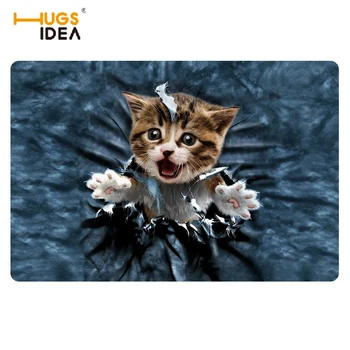 

HUGSIDEA Tapis Jeans Design Floor Carpet Cute 3D Animal Cat Dog Printed Home Carpet for Living Room Bedroom Kitchen Entrance Mat