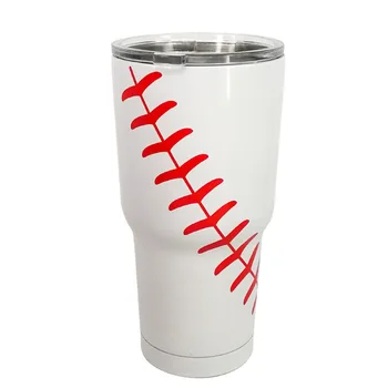

50PCS Monogram 30OZ Cups Summer Sports Softball Baseball Pattern Tumblers Travel Car Camping Drink Bottles Party Banquet Gift