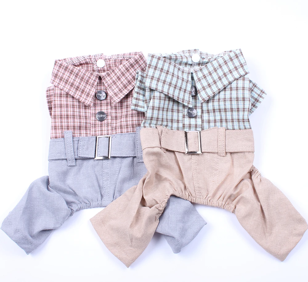 

Dog Pet JumpSuit Pants Plaid Design Cat Puppy Shirt Pants T-Shirt 5 Sizes 2 Colours