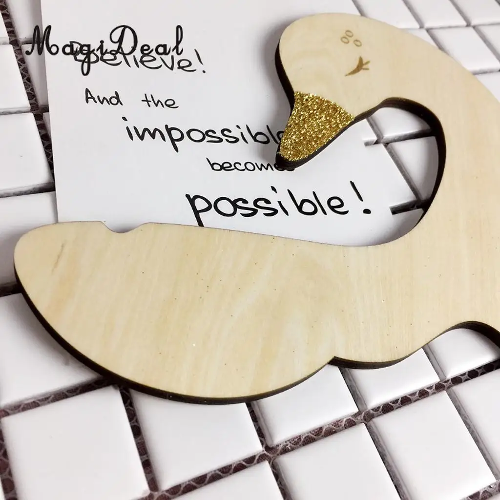 2pcs/Set Novelty Swan Baby Kids Room Nursery Wooden Coat Clothes Hook Hanger Gift Favor Photo Prop
