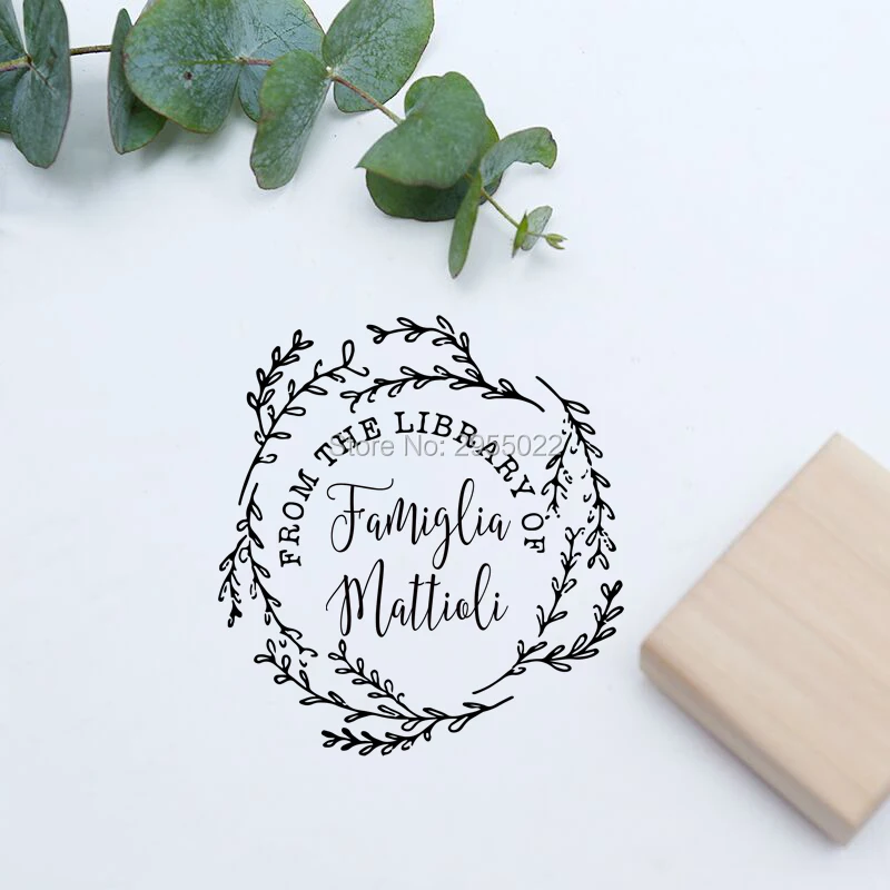 

Custom Library Stamp, wood rubber stamp, personalized Stamp, Ex LIbris, Book Stamp