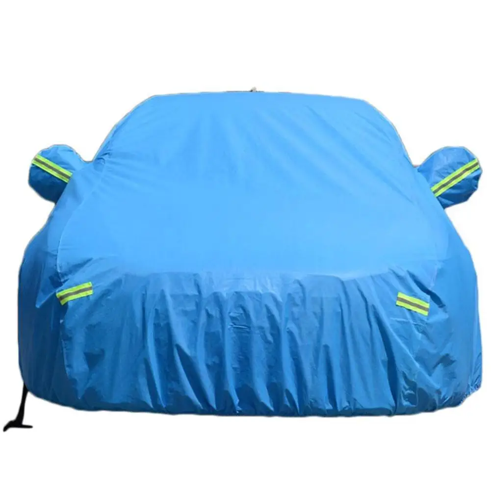 

New Blue Fashion Thickening Flocking Waterproof Sunscreen Car Cover