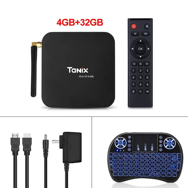 Tanix TX6 Android 9,0 ТВ-приставка Allwinner H6 Четырехъядерный 4G 32G/64G 2,4G+ 5G Wifi ТВ-приставка 4K HD BT 4,1 Google Smart медиаплеер - Цвет: 4G32G EN i8 Backlit