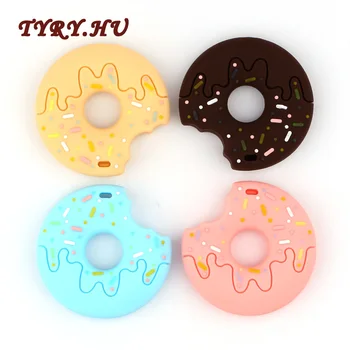 

10Pcs Food Grade Silicone Cookie Biscuits Teether BPA Free Beads for DIY Baby Teething Necklace Oral Care Pendant Toys