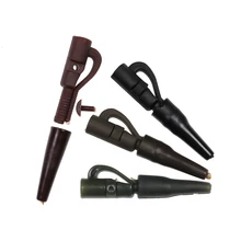 100 набор Безопасный зажим контакта системы использовать с поворотным направляющий штифт Saftey Leadclip& задняя резина для снасть для ловли карпа черный коричневый зеленый