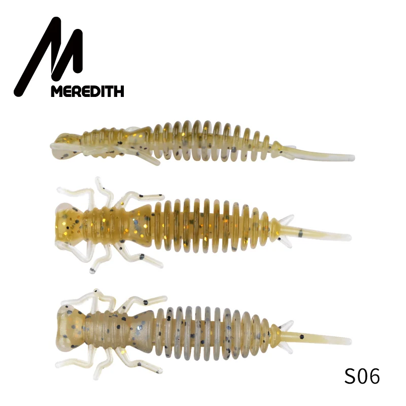 S06 Мягкие приманки MEREDITH Larva, 50 мм, 62 мм, 85 мм, искусственные приманки, силиконовая приманка для ловли червя, приманка для ловли щуки, гольян, плавающая приманка, пластиковые приманки - Цвет: S06