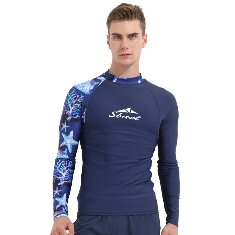 

LAFICIRO Man Swimming Long Sleeves T-shirt Quick-Dry Diving Suit Snorkeling Swimming Surfing Rash Guard Clothing