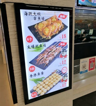 

Magnetic Open Slim Aluminum Frame LED Illuminated Menu A2 Light Boards,Restaurant Advertising Light Boxes Signs