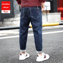 Liakhouskaya/Детские джинсы для мальчиков на весну-осень; Новинка года; высококачественная повседневная одежда из хлопка для подростков; детские брюки