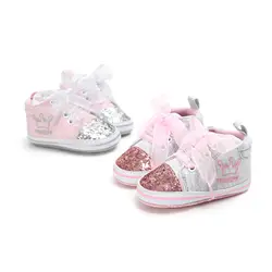 Новые хлопковые классические кроссовки для новорожденных девочек, обувь для малышей, мягкая детская подошва, противоскользящая модная