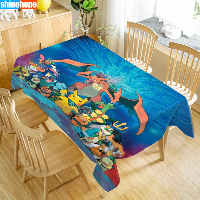 

Europe Tablecloth Pokemon Dustproof Dinner Table Cloth Rectangular Wedding Decoration Table Cover Home Textiles