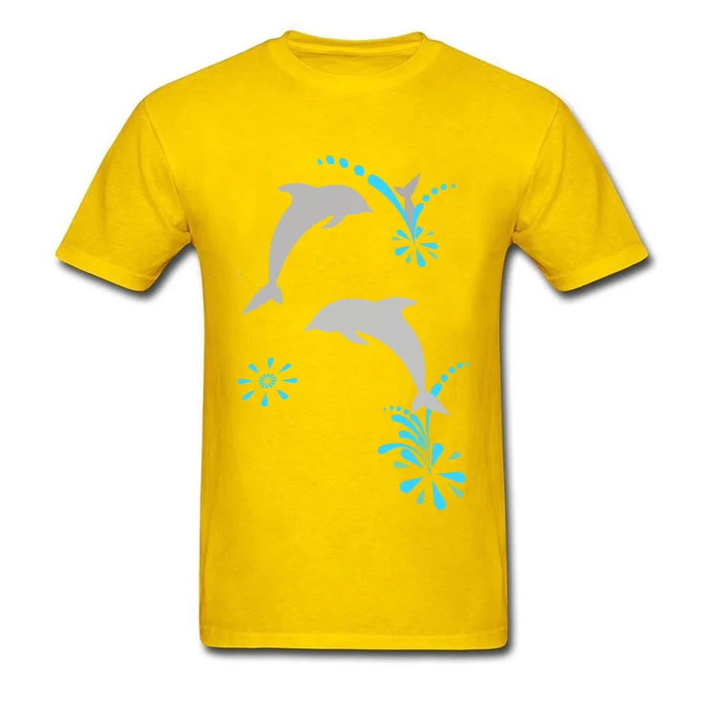 Company Adult T-Shirt Crew Neck Short Sleeve 100% Cotton Dolphins Joy T Shirt Family Tops T Shirt Free Shipping Dolphins Joy yellow