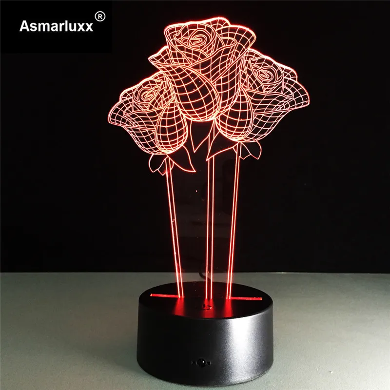 Asmarluxx rose 3d led lamp0006