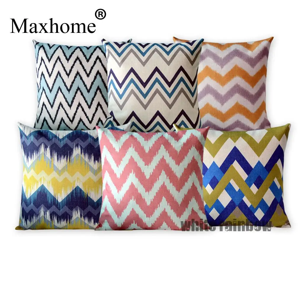 

Nordic Design Color Geometric Stripe Pillowcase Cotton Linen Cushions Decorative Pillow Christmas Home Decor Sofa Throw Pillows