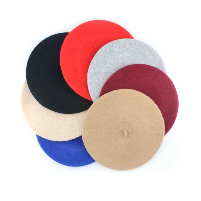 Fashion Woolen Baby Girls Hats Candy Color Elastic Infant Baby Beret Hat for 1-4 Years 1 PC