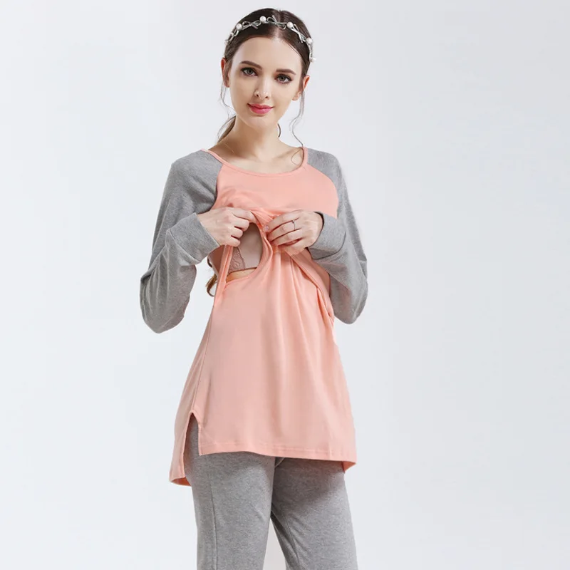 Buy 2018 New Maternity Nursing Sleepwear Cotton Full