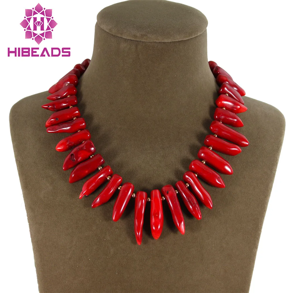 

High Quality Natural Gothic Red Coral Necklace Baroque Indian Coral Jewelry Free Shipping CN171