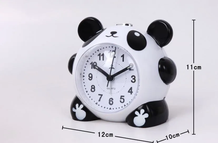 Очень милый мультфильм панда будильник есть огни мультфильм часы девочки и дети любят часы