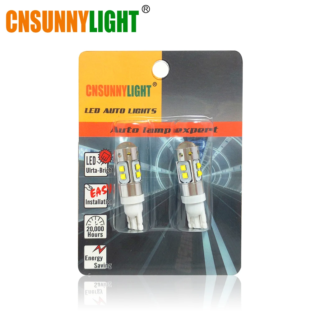 CNSUNNYLIGHT T10 LED 194 920 912 921 Super Bright Bulbs Car Front Side Marker Parking Back-up Turn Reverse Brake  Signal Lights (8)