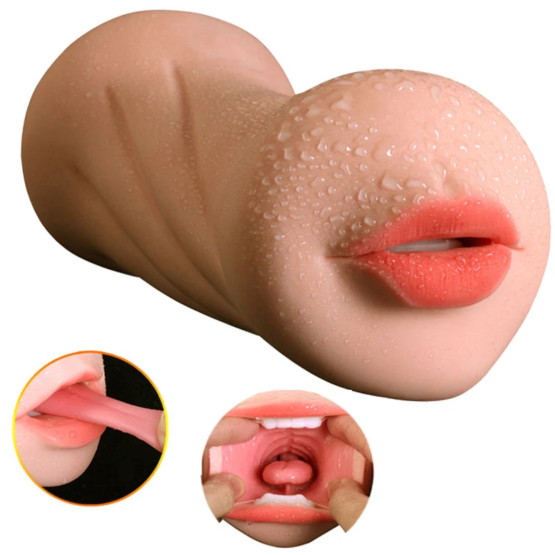 Masturbator For Men Sex Toy Artificial Vagina Anal Mouth Oral Tongue Teeth Massage Penise Male Orgasm Sex products Vibrator