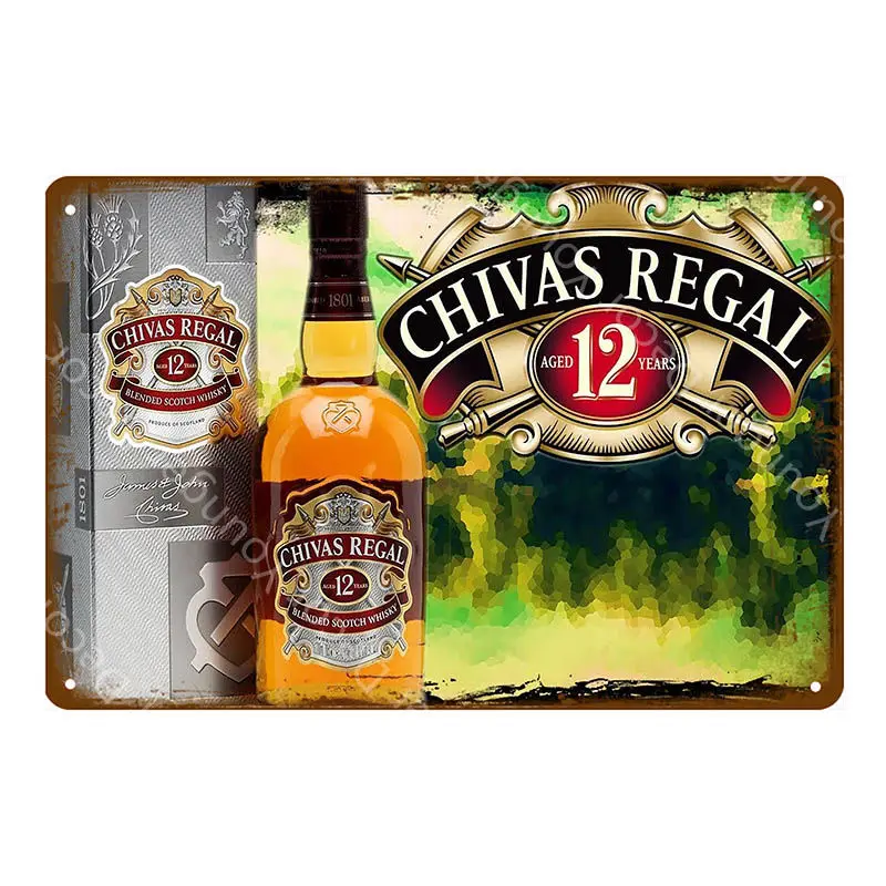 Винтажный пивной плакат Chivas Regal металлические жестяные вывески классические напитки виски декоративная табличка Настенная Наклейка для паба бара клуба домашний декор