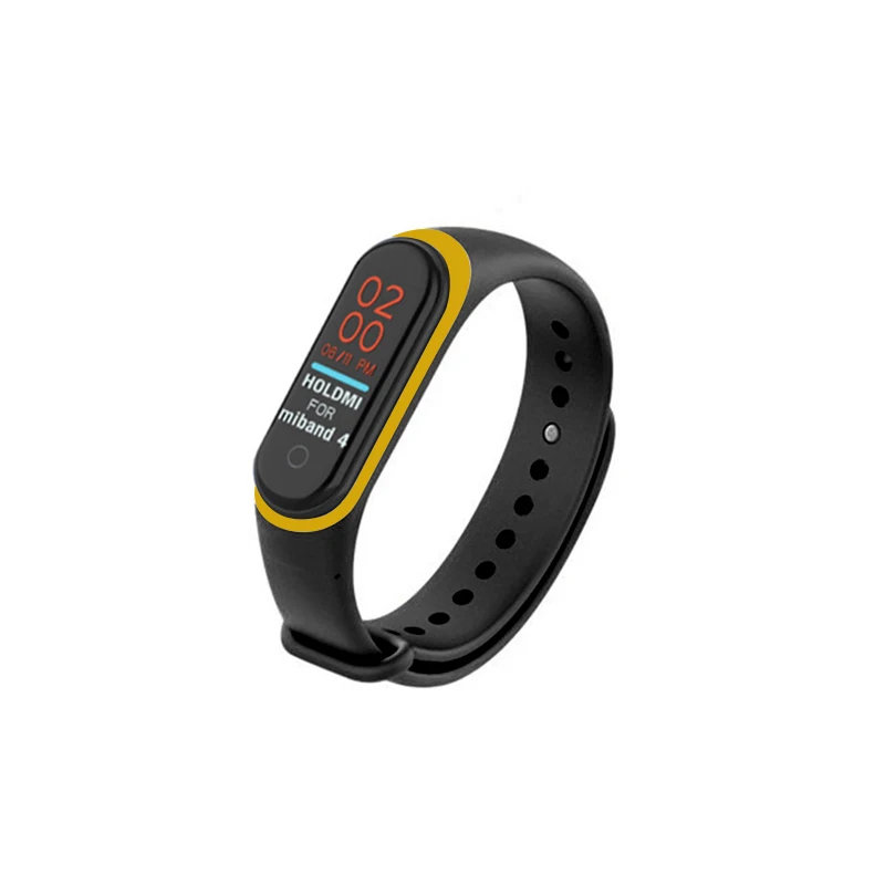 P Разноцветный силиконовый браслет для mi Band 4, ремешок для mi band, 4 цвета, ремешок для браслета, Сменные аксессуары для Xiao mi - Цвет: P