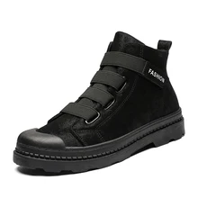 YOYLAP/Новые мужские ботинки; сезон осень-зима; Ботинки martin; ботильоны; модные мужские мотоциклетные ботинки с боковой молнией; Цвет Черный