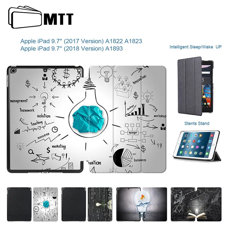 

MTT Light Bulb Flip Case For Apple iPad 9.7 inch 2017 2018 a1893 Cover For iPad 9.7 PU Leather Stand Shell Funda Tablet Case