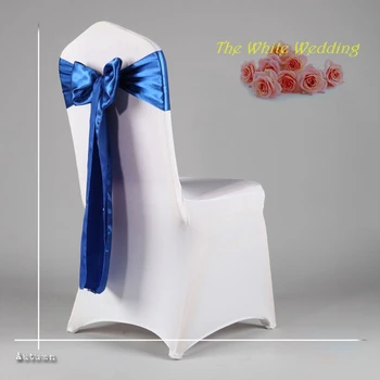 

100 Free Shpping to Europe Cheap Navy Blue Premium Wedding Satin Chair Sash For Wedding Decoration