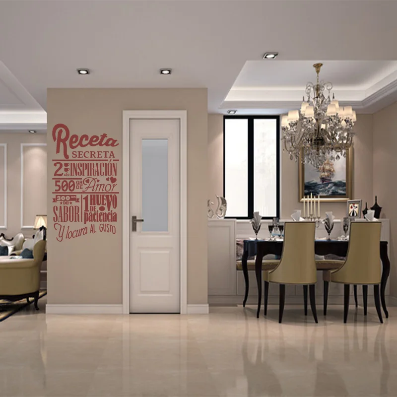 Sticker Spanish Secret Recipe Wall Decoration Kitchen Vinyl Wall Sticker Home Decor Poster Family Wall Decal Art Mural GW009B Sticker Spanish Secret Recipe Wall Decoration Kitchen Vinyl Wall Sticker Home Decor Poster Family Wall Decal Art Mural GW009B
