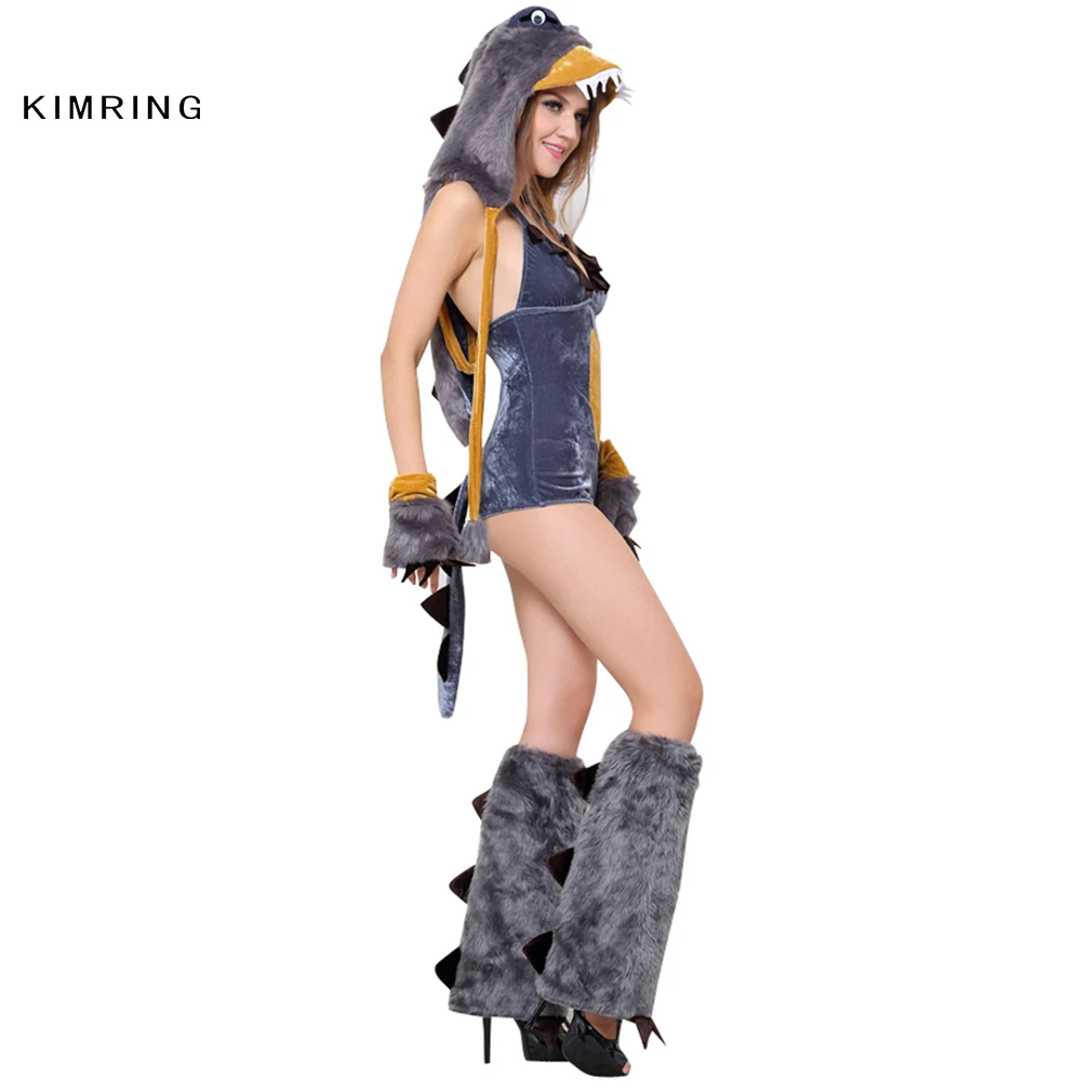 aliexpresscom buy kimring sexy dinosaur romper halloween costume cosplay club fancy animal costume body shaper adult costume for women from reliable