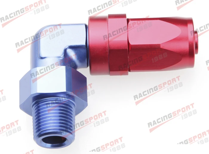

-6 AN6 AN -6 to 1/8" NPT 90 Degree Swivel Hose End Fitting Adaptor