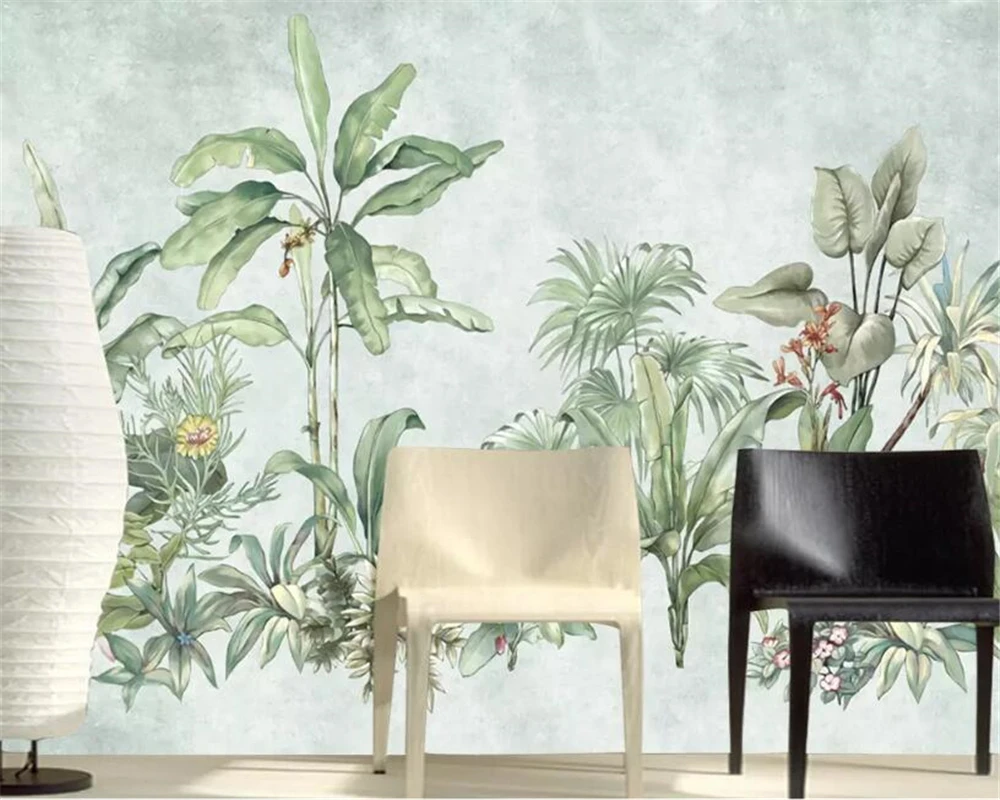 Beibehang заказ росписи обои Юго-Восточной Азии тропических лесов рисунок банановых листьев фото фон Уолл Шелковый материал 3D обои