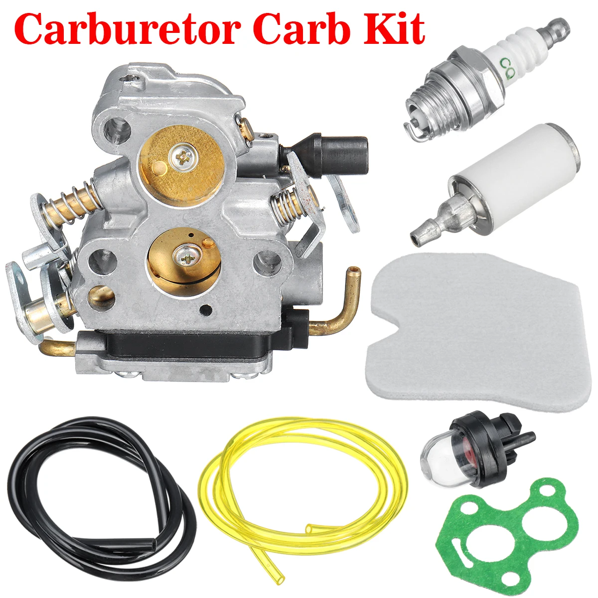 

New Carburetor for C1T-W33 4 Zama Hus qvarna 240 240E 235 235E 586936202 Carb Tune up kit Fuel Filter Line Gasket Plug Set