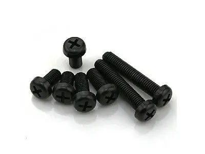 

Free Shipping 100pcs M3 x 20mm Nylon screws round Phillips pan head screws Black