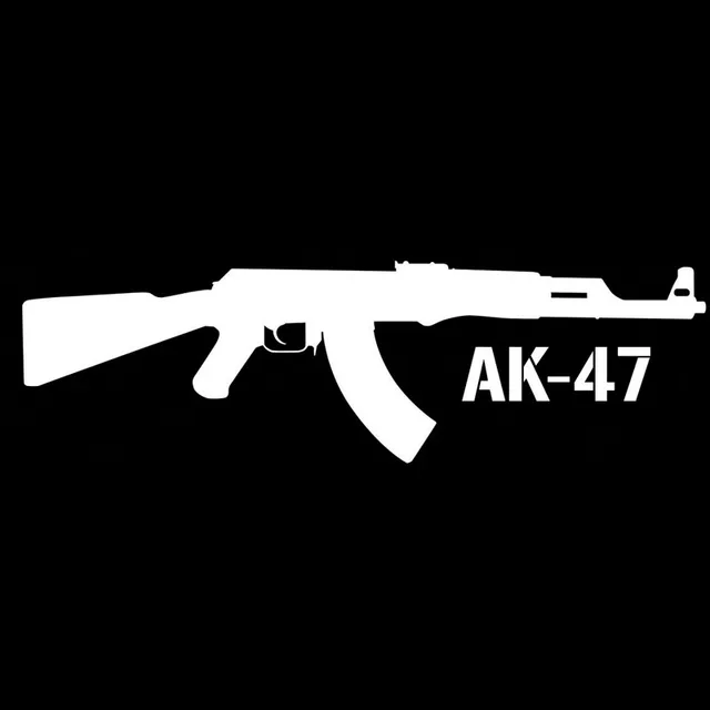 15X4.4CM KALASHNIKOV AK 47 Cartoon Gun Car styling Vinyl Decal Car
