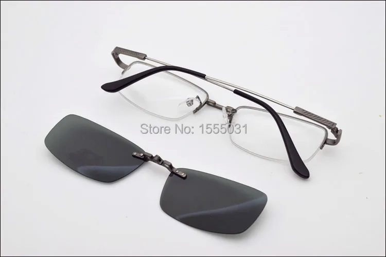 Очки с эффектом памяти, оправа, складной магнит, зажим для близорукости, серебряные поляризованные солнцезащитные очки, мужские зеркальные Золотые очки ночного видения, мягкие дужки