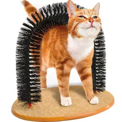 В форме арки кошка игрушка самогрумер и массажная пластиковая щетина Арка щетка для волос Deshedding Catnip Toy jouet chat