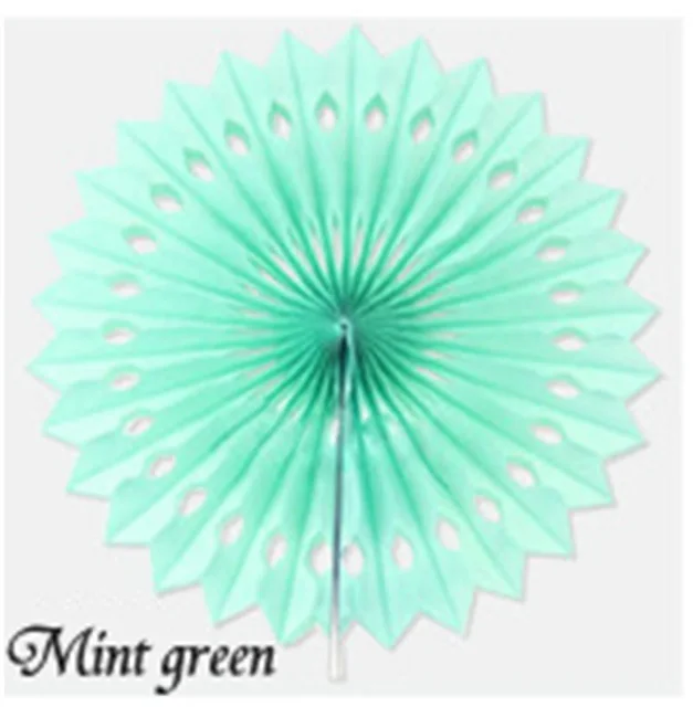 HAOCHU 5 шт./лот " 12" 1"(20 см 30 см 40 см) Принадлежности для фестиваля красочный бумажный веер в виде цветка Свадьба домашний DIY бумажный Декор - Цвет: mint green