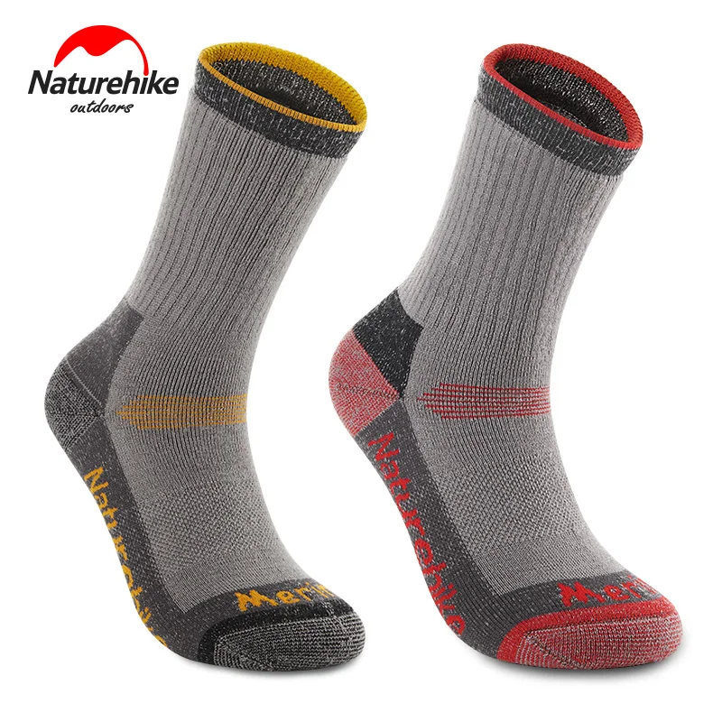 Vente Naturel randonnée mâle femme mérinos laine chaussettes extérieur hommes femmes hiver Ski chaussettes hiver thermique chaussettes pour hommes femmes neige pic randonnée