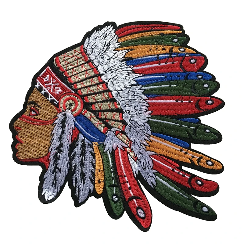 

Colorful American Indian Patches for Clothes Sweater Iron on Embroidered Patch DIY Decals Garment Accessories Fashion Appliques
