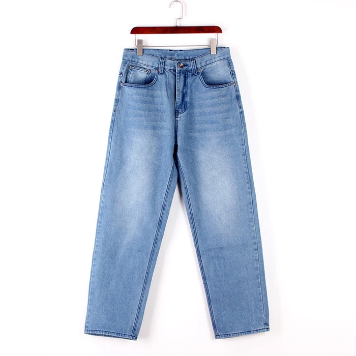 Мужские свободные джинсы в стиле хип-хоп светло-голубые джинсовые скейтерские штаны больших размеров