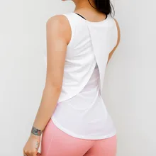 Женские рубашки для спортзала с v-образным вырезом, топы для йоги, рубашки с сеткой сзади, Быстросохнущий Топ для фитнеса, одежда для спортзала, тянущиеся спортивные облегающие рубашки для бега