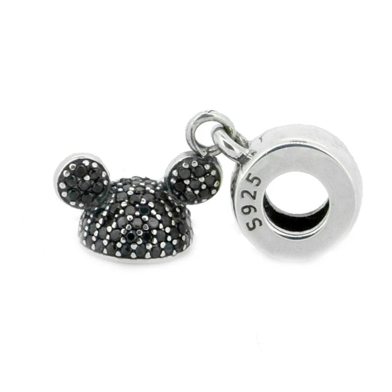 

100% 925 Sterling Silver Mouse Dangle Charm 60th Anniversary Ear Fit for Woman DIY Brand Logo Bracelets Beads For Jewelry Making