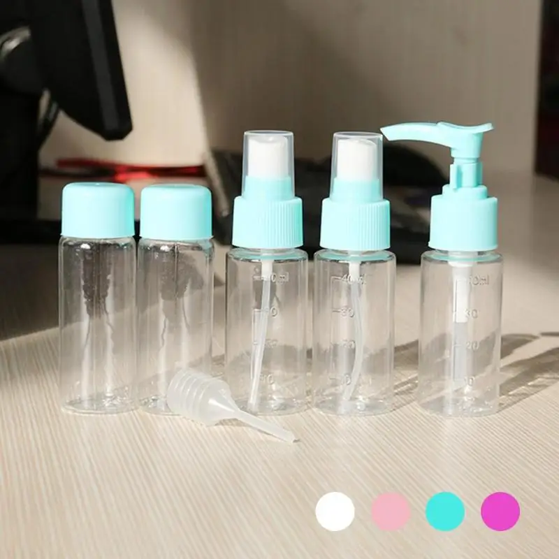7pcs/Set Mini Plastic Portable Bottles Transparent Perfume Spray