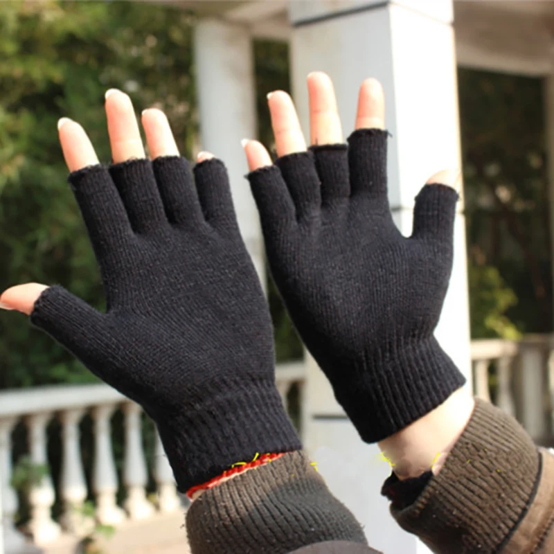 Мода г. героями аниме «Наруто» с логотипом konoha перчатки студенты перчатки без пальцев из кашемира Плюшевые Вязаные перчатки, зимние теплые варежки для косплея Kagerou подарки