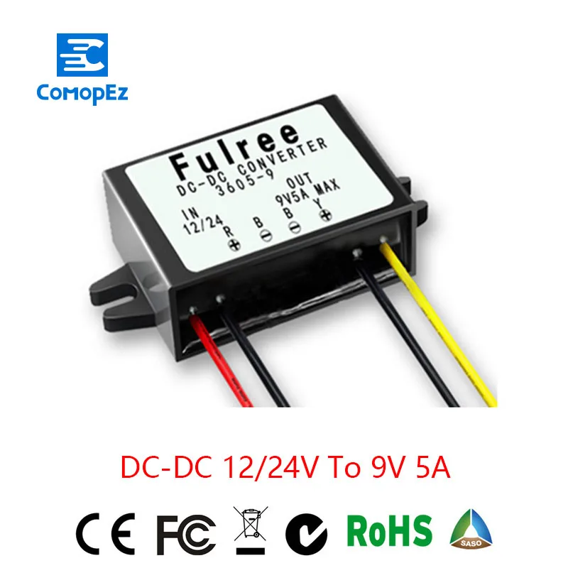 

12V/24V to 9V DC-DC Waterproof Step Down Converter Module 5A