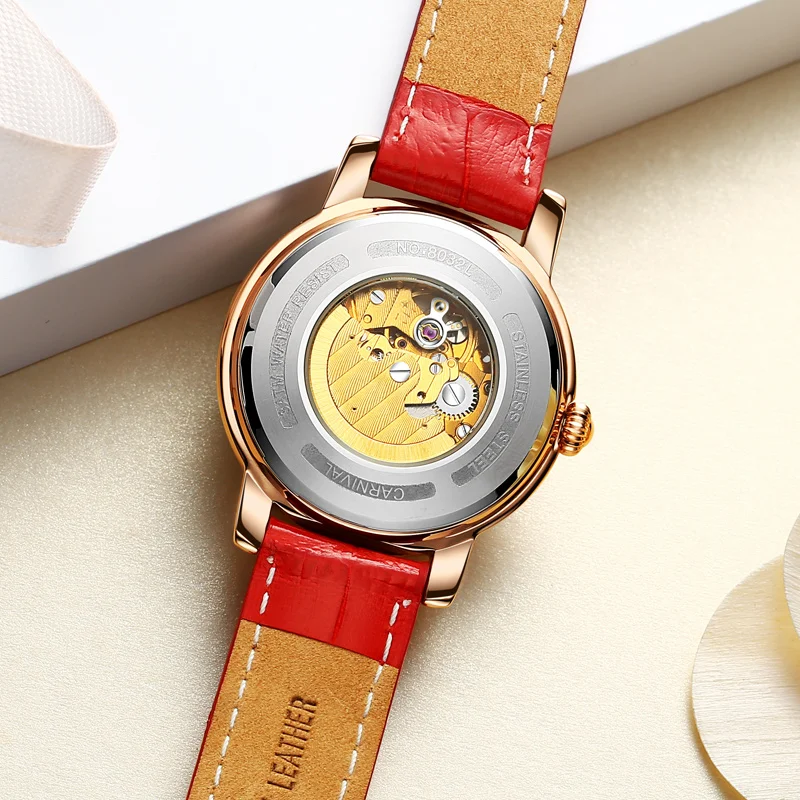 Роскошные Брендовые женские наручные часы со стразами платье из натуральной кожи механические часы с ремешком женские bayan kol saati часы женские часы