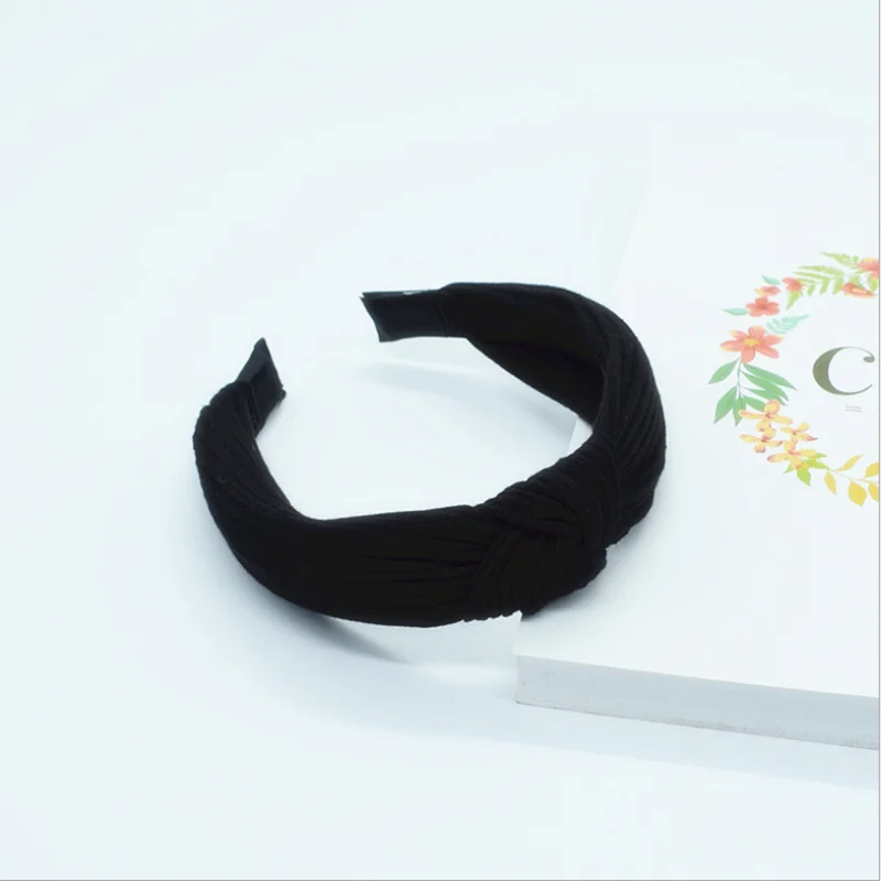 Новая Винтажная простая вязаная головная повязка с уличной спортивной повязкой на голову для женщин девочек модные резинки для волос аксессуары - Цвет: Black