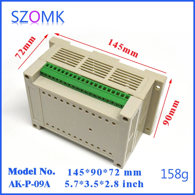 

1 piece plastic electronic enclosures enclosure box din rail 145*90*72MM